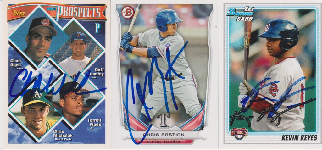 Chris Michalak, Chris Bostick and Kevin Keyes Autographed Cards
